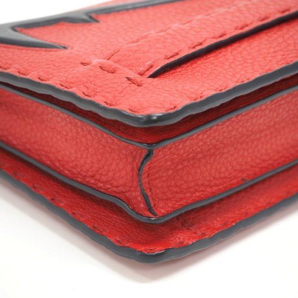 FENDI Monster Selleria Second Bag Pouch Clutch Red Men's - Picture 4 of 10